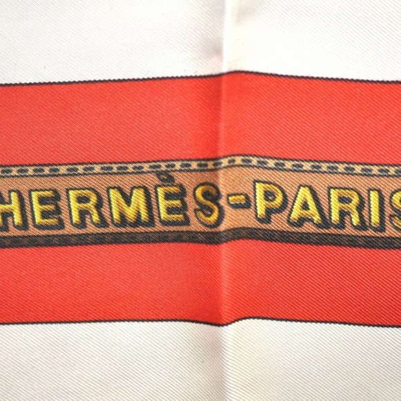 Authentic HERMES Carre 90 Scarf Suspenders Motif Silk Blue - Picture 7 of 14